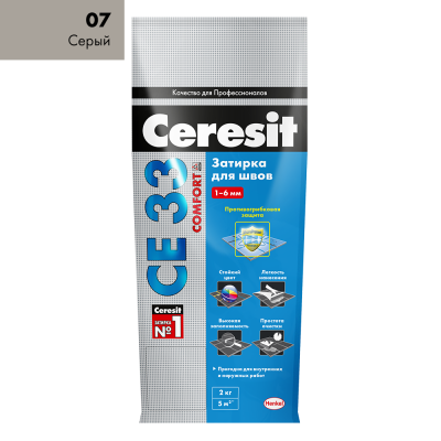 Затирка Ceresit CE 33 Super серая 2 кг