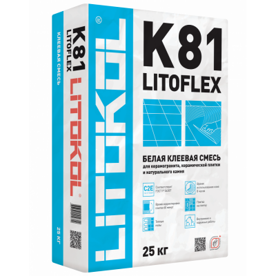 Клей плиточный Litokol Litoflex К81 белый 25 кг