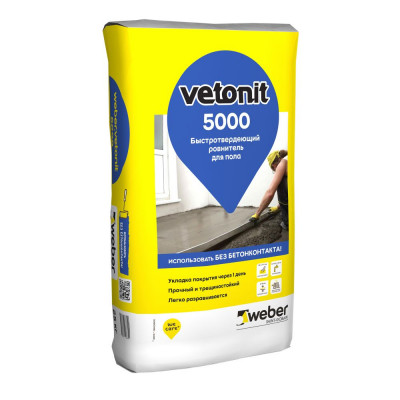 Ровнитель для пола Weber.Vetonit 5000 быстротвердеющий 25 кг