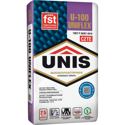 Клей для плитки Unis Uniflex U-100 25 кг