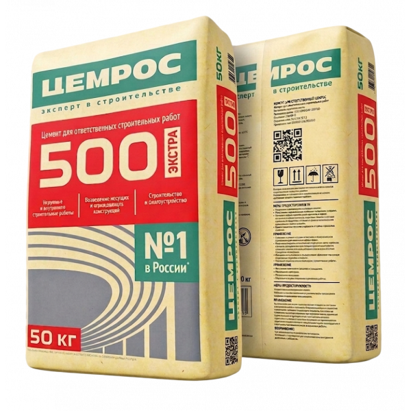 Цемент Цемрос (Евроцемент) M500 ЦЕМ II А-Ш 42.5 Н 50 кг