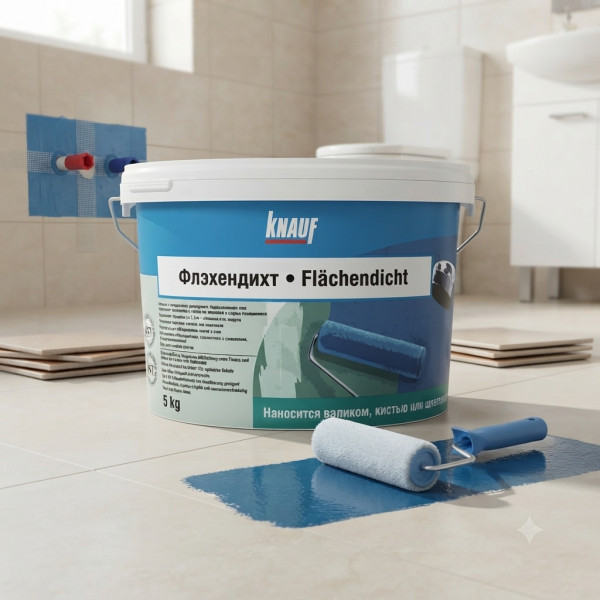Гидроизоляция Knauf Флэхендихт эластичная бесшовная 5 кг