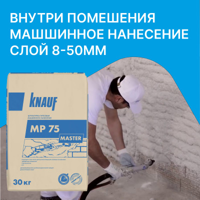 Штукатурка гипсовая машинная Knauf МП-75, 30 кг