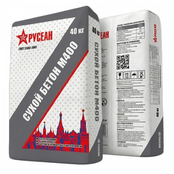 Сухой бетон М400 Русеан 40 кг