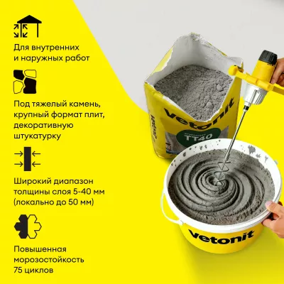 Штукатурка цементная Vetonit TT40 фасадная 25 кг