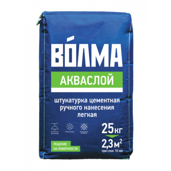 Штукатурка цементная ВОЛМА-Акваслой 25 кг — купить в Москве
